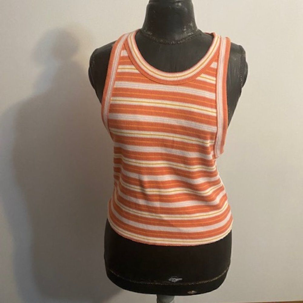 Aerie Orange, Yellow, White knit tank, size XL